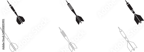 Darts arrows. Vector editable variants.