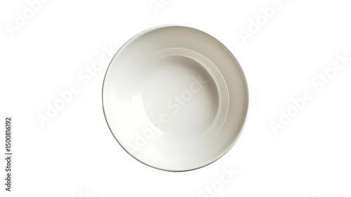 Empty White Bowl isolated on transparent background photo