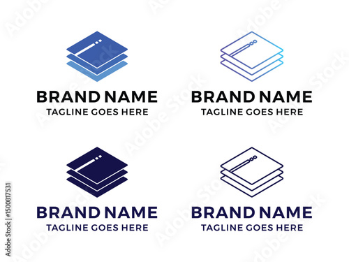 creative layer wallet logo, symbol, vector, isolated on transparent background