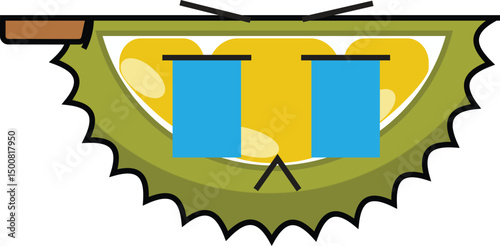 durian fruit illustration cry expression vector