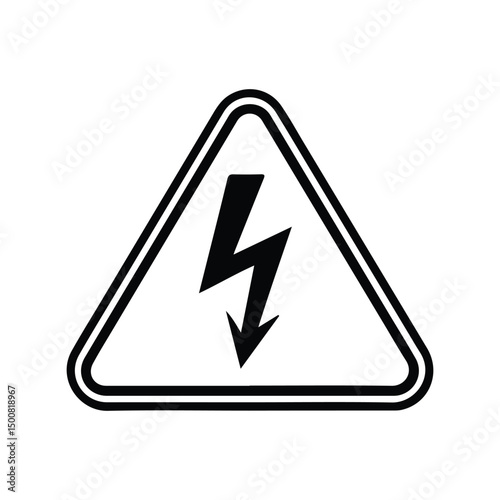Caution warning sign vector illustration. Safety alert icon design with triangle and exclamation mark symbol

 photo