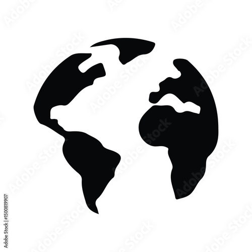 World globe icon vector illustration. Earth planet symbol with longitude and latitude lines in flat style

