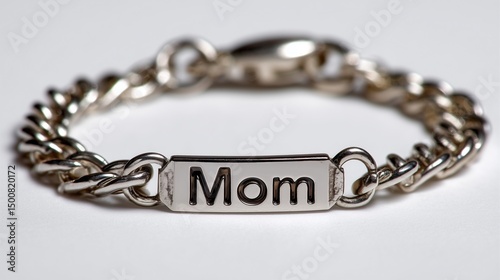 A silver bracelet with 