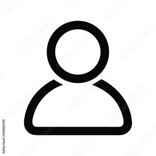 User icon vector. Profile symbol, account avatar, person silhouette for apps, websites, login systems, or UI/UX design elements

