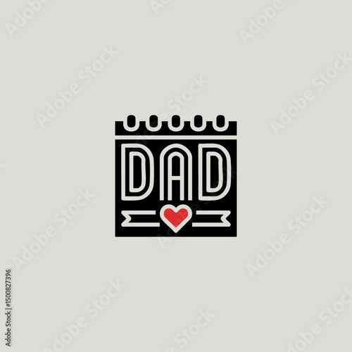 Fathers day icon logo flat vector design