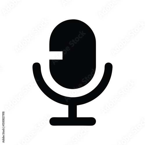 Microphone icon vector. Voice recording symbol, audio input for podcasts, streaming apps, or communication interfaces

