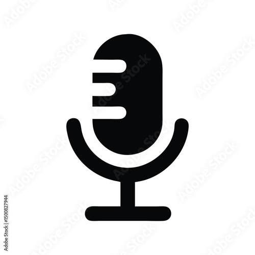 Microphone icon vector. Voice recording symbol, audio input for podcasts, streaming apps, or communication interfaces

