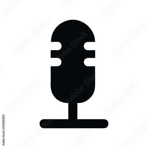 Microphone icon vector. Voice recording symbol, audio input for podcasts, streaming apps, or communication interfaces

