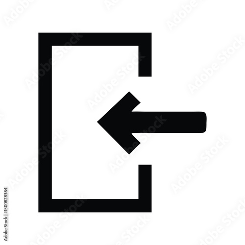 Logout icon vector. Sign-out symbol, exit arrow for authentication panels, security systems, or user account interfaces

