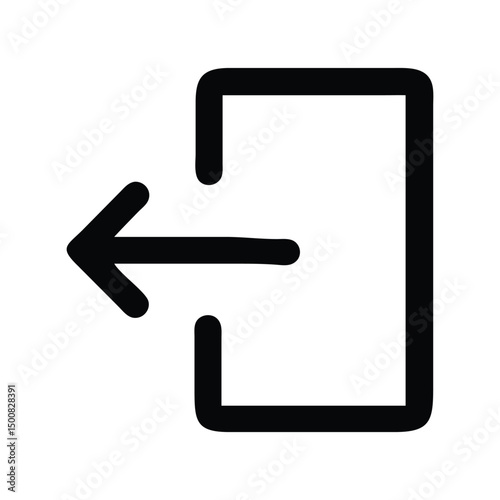 Logout icon vector. Sign-out symbol, exit arrow for authentication panels, security systems, or user account interfaces

