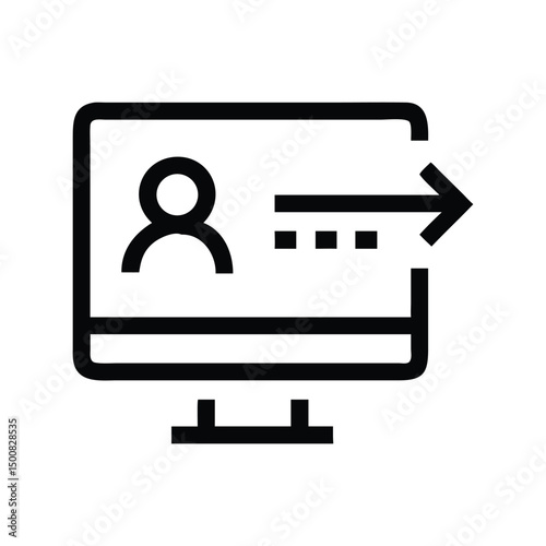 Title (120 characters):
Login icon vector. Sign-in symbol, user access arrow for authentication forms, apps, or secure website interfaces