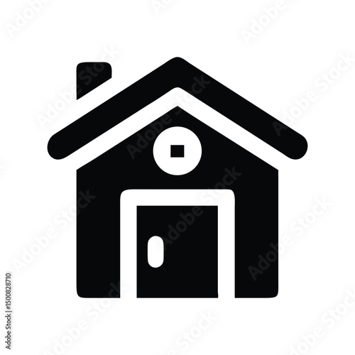 Home icon vector. House symbol, main menu indicator for apps, websites, or real estate interface designs


