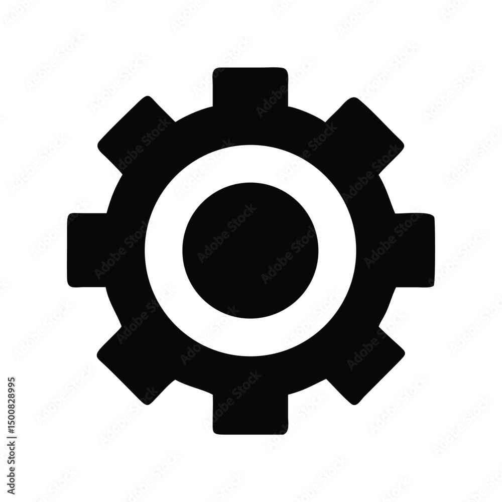 Gear icon vector. Settings symbol, mechanical cogwheel for UI controls, system preferences, or engineering designs
Gear icon vector. Settings symbol, mechanical cogwheel for UI controls, system preferences, or engineering designs