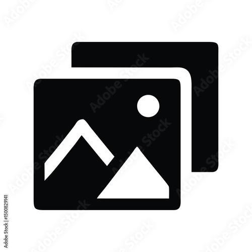 Gallery icon vector. Image collection symbol, photo library for apps, media viewers, or mobile device interfaces

