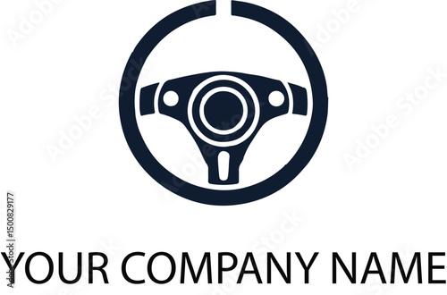 Automotive Steering Wheel Logo – Professional Branding Symbol
