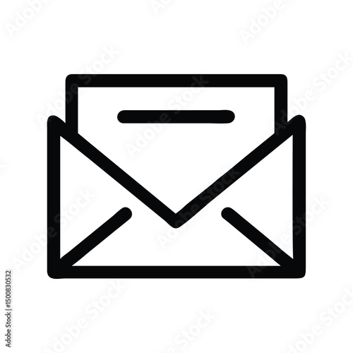 Envelope icon vector. Postal mail symbol, letter design for messaging systems, mailing services, or classic communication UI

