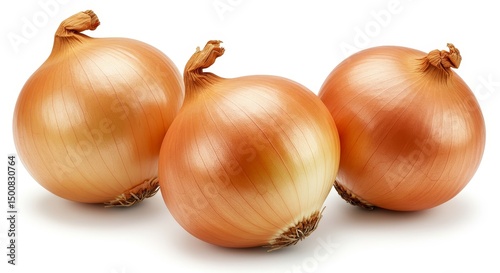 Wallpaper Mural Photo of Three Brown Onions Isolated on White Background Showing Fresh Healthy Food Torontodigital.ca