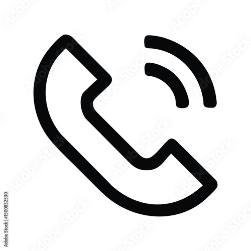 Call icon vector. Telephone receiver symbol, communication sign for mobile apps, contact lists, or business interface designs

