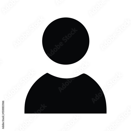 User icon vector. Profile symbol, account avatar, person silhouette for apps, websites, login systems, or UI/UX design elements

