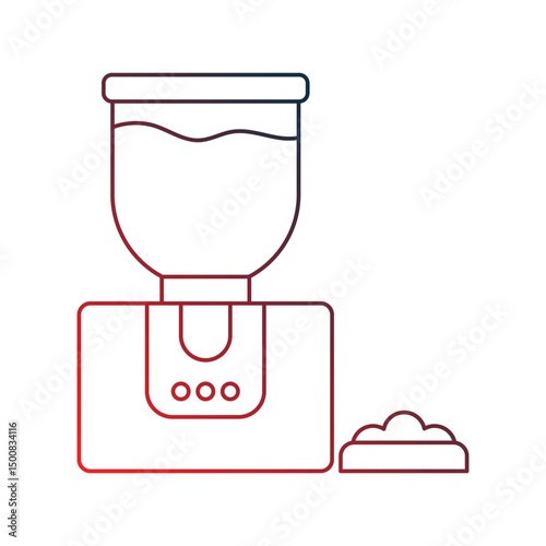 pet feeder gradient outline icon with white background vector stock illustration