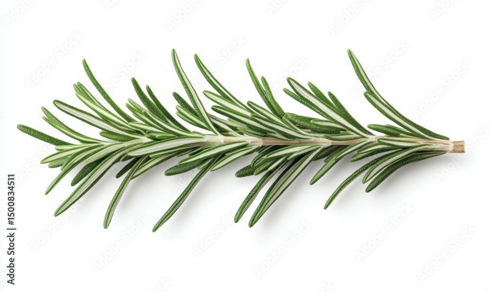 Fototapeta premium Fresh rosemary sprig, isolated, white background, culinary herb