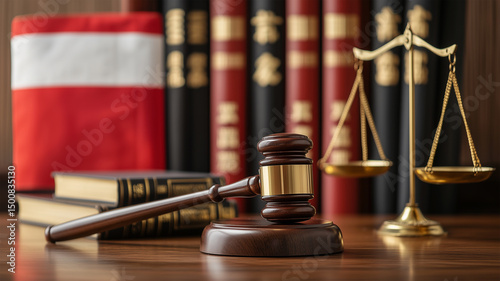 Wallpaper Mural 日本の法制度を象徴する法廷の静物構成 Torontodigital.ca