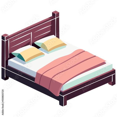 3D Modern Hotel Bed 