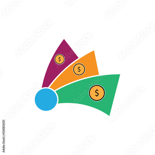 Stylized of Economic colorful logos and symbol