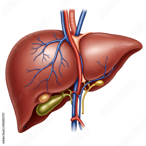 Human Liver Anatomy: Detailed Diagram & Structure on transparent background