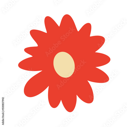 red flower on white background, red flower isolated on whiteabstract red flower, set of vector flowers, set of flower icons, set of flowers, 