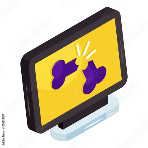 A isometric design icon of broken bone 