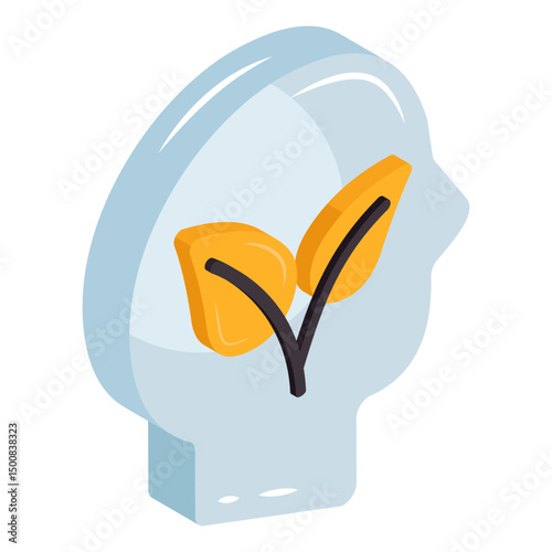 Modern design icon of green thinking 
