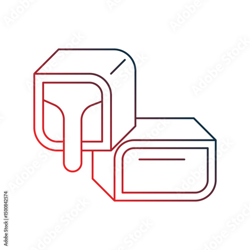 chocolate bar gradient outline icon with white background vector stock illustration