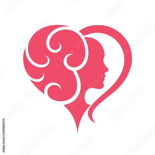        Psychology logo that includes brain and heart vector illustration.


