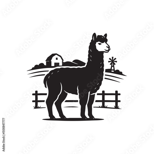 alpaca farm vector