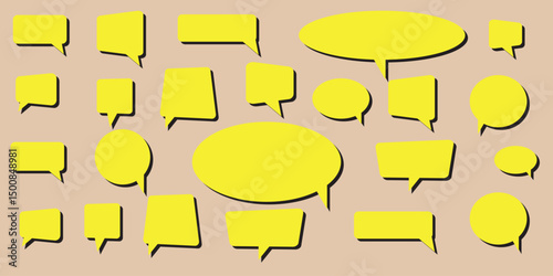 set of comic speech bubbles. Speech bubble, speech balloon, chat bubble art icon for apps and websites. Set of speech bubble, comic sticker, chat box icon. 