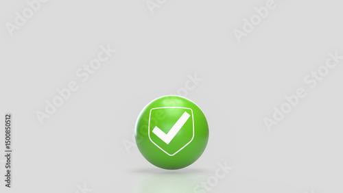 Free Download The Green sphere and icon on white background  3d Rendering. - GFXLoad
