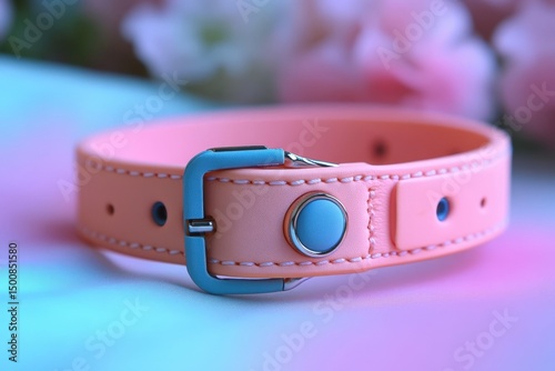 Pink Leather Dog Collar