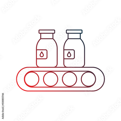 conveyor gradient outline icon with white background vector stock illustration
