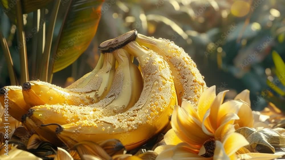 A bunch of bananas on a beautiful background.