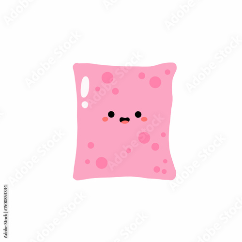 pink pillow isolated on white