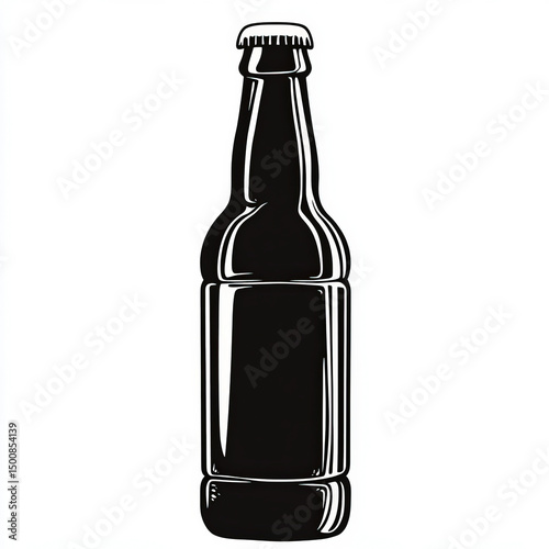 beer bottle silhouette , bl...