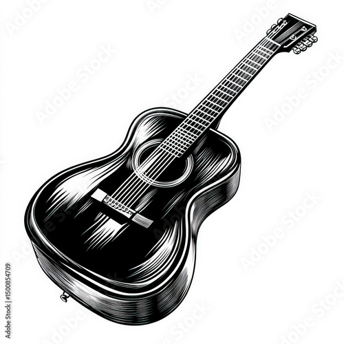 guitar silhouette , black a...