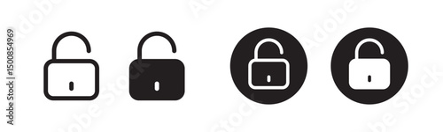 Lock and unlock padlock icon representing security, privacy, access control, or data protection.