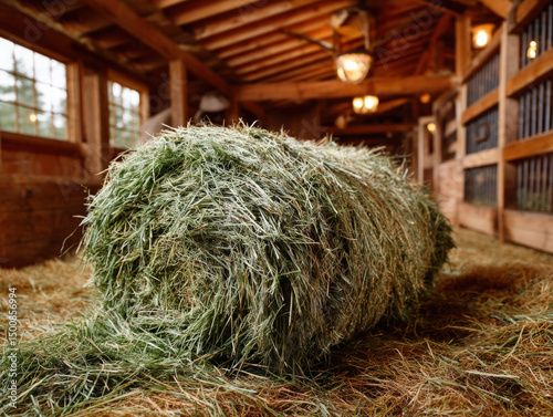 Bale of fresh Timothy hay i...