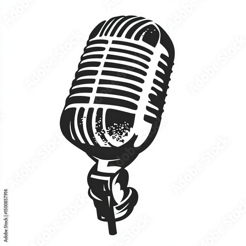 microphone silhouette , bla...