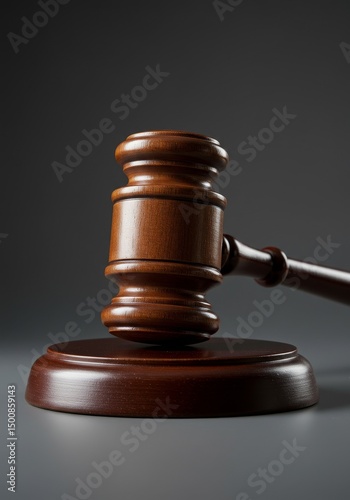 Wooden Gavel on a Dark Background Illustrating Justice Law and Legal Concepts