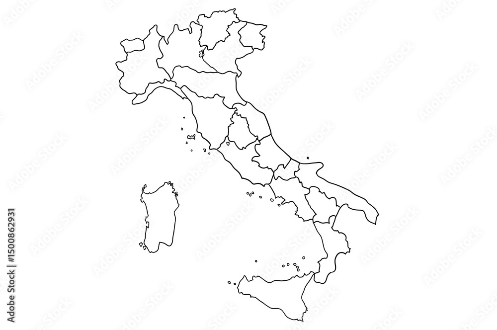 Fototapeta premium イタリア 地形地図