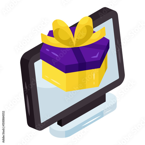 A unique design icon of online gift box