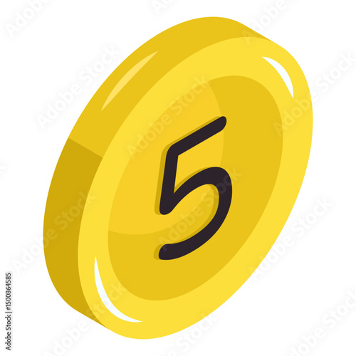 A colored design icon of casino token